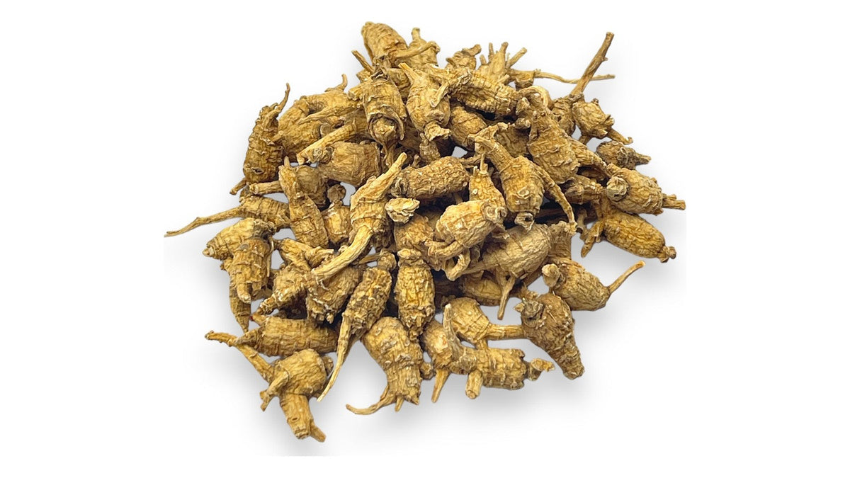 Dried Canadian-grown American ginseng roots