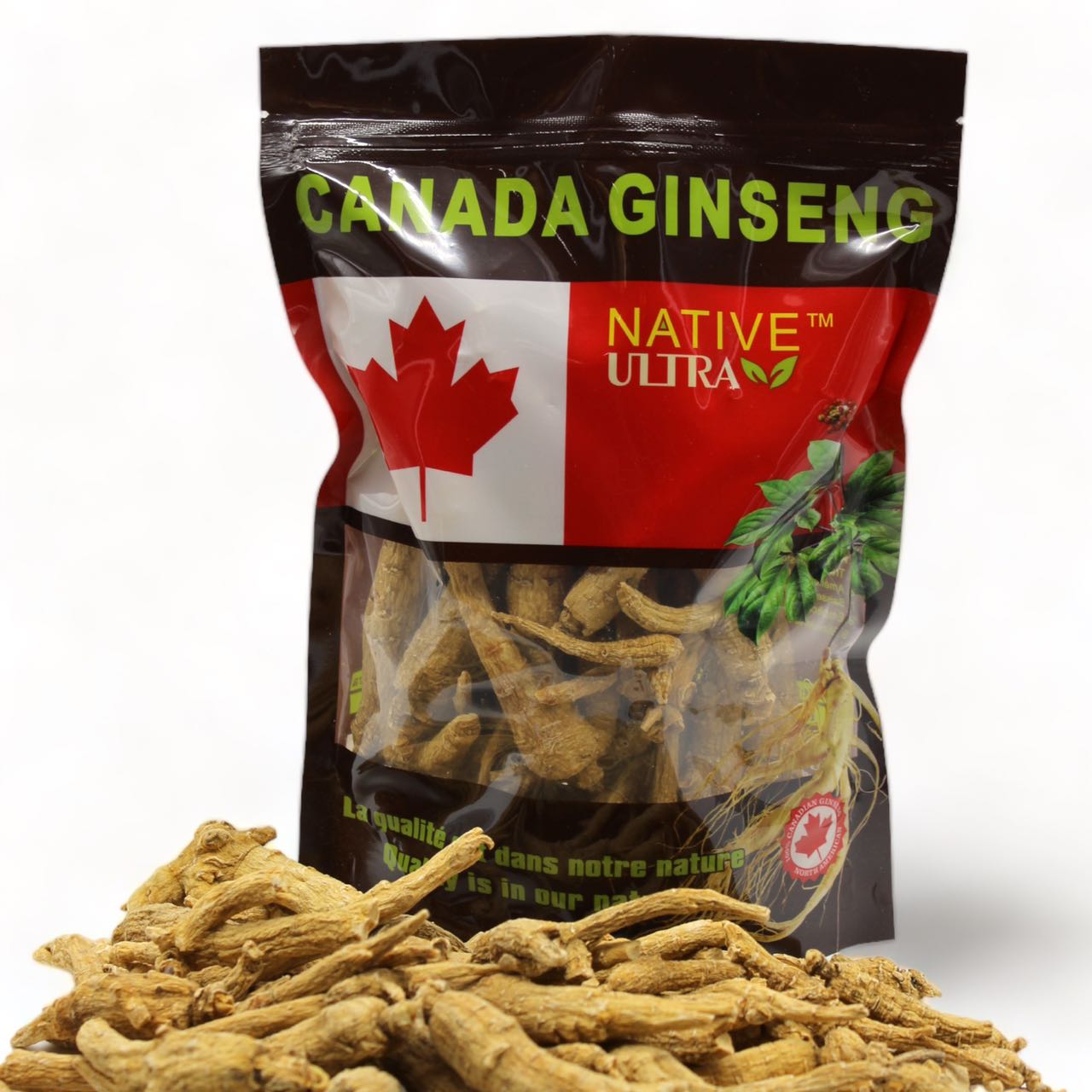 "NATIVE ULTRA" 4-Year Canadian Ginseng Whole Roots, 454g/bag