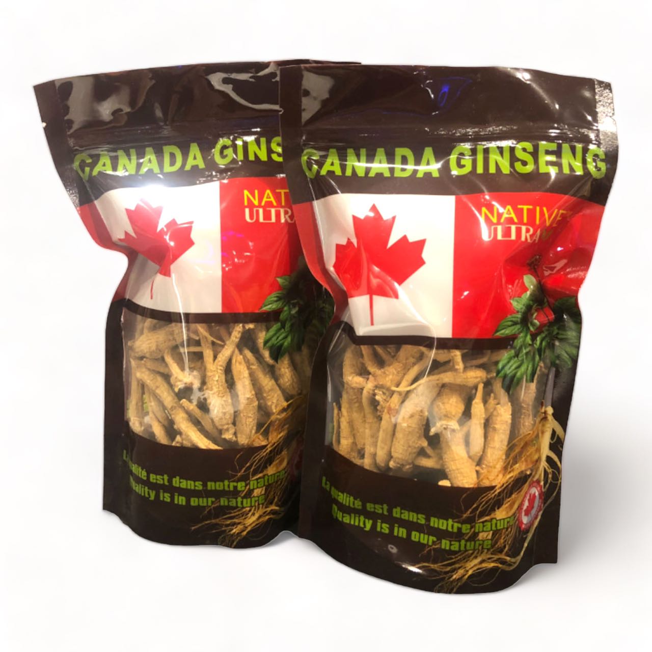 “NATIVE ULTRA” Special-Priced 4-Year Canadian Ginseng Small Whole Roots, 227g/bag x2 Bags