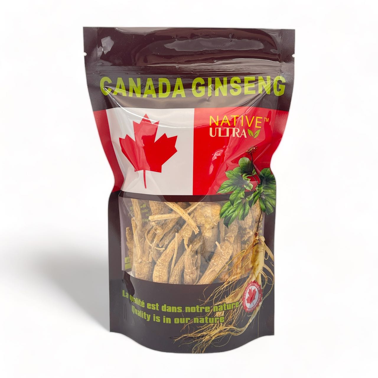 "NATIVE ULTRA" Quality 4-Year  Canadian Ginseng Small Whole Roots,  227g/bag