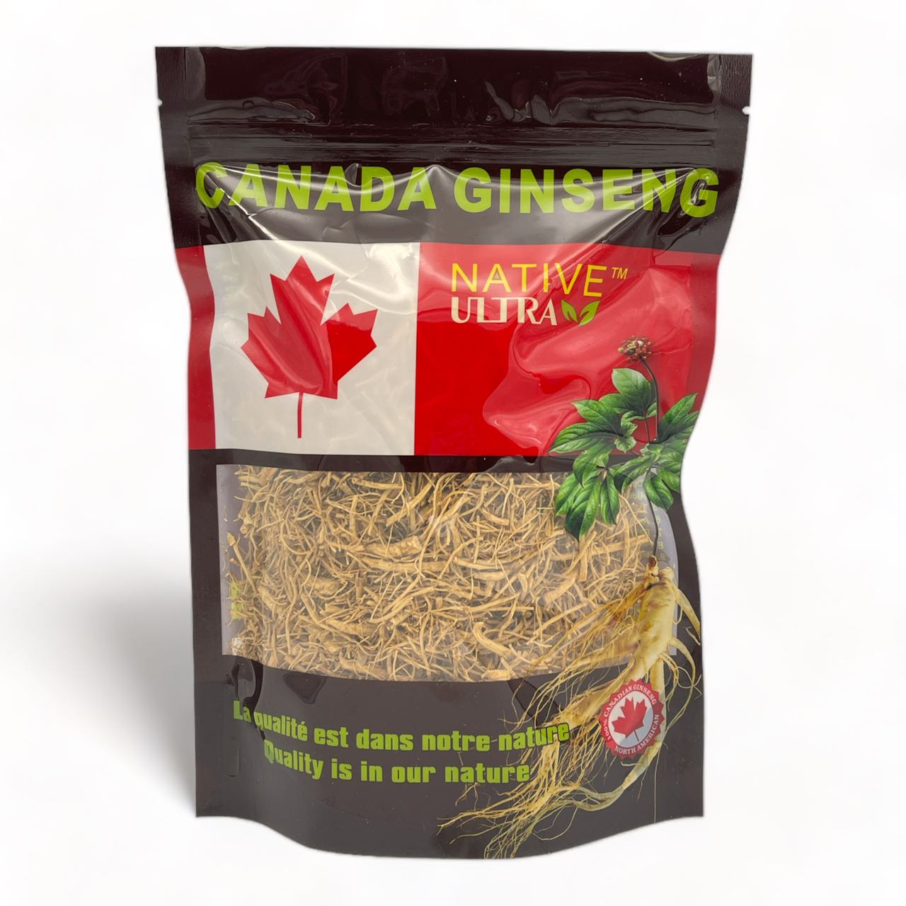 "NATIVE ULTRA" Fibres de ginseng canadien de première qualité, 227g/sachet