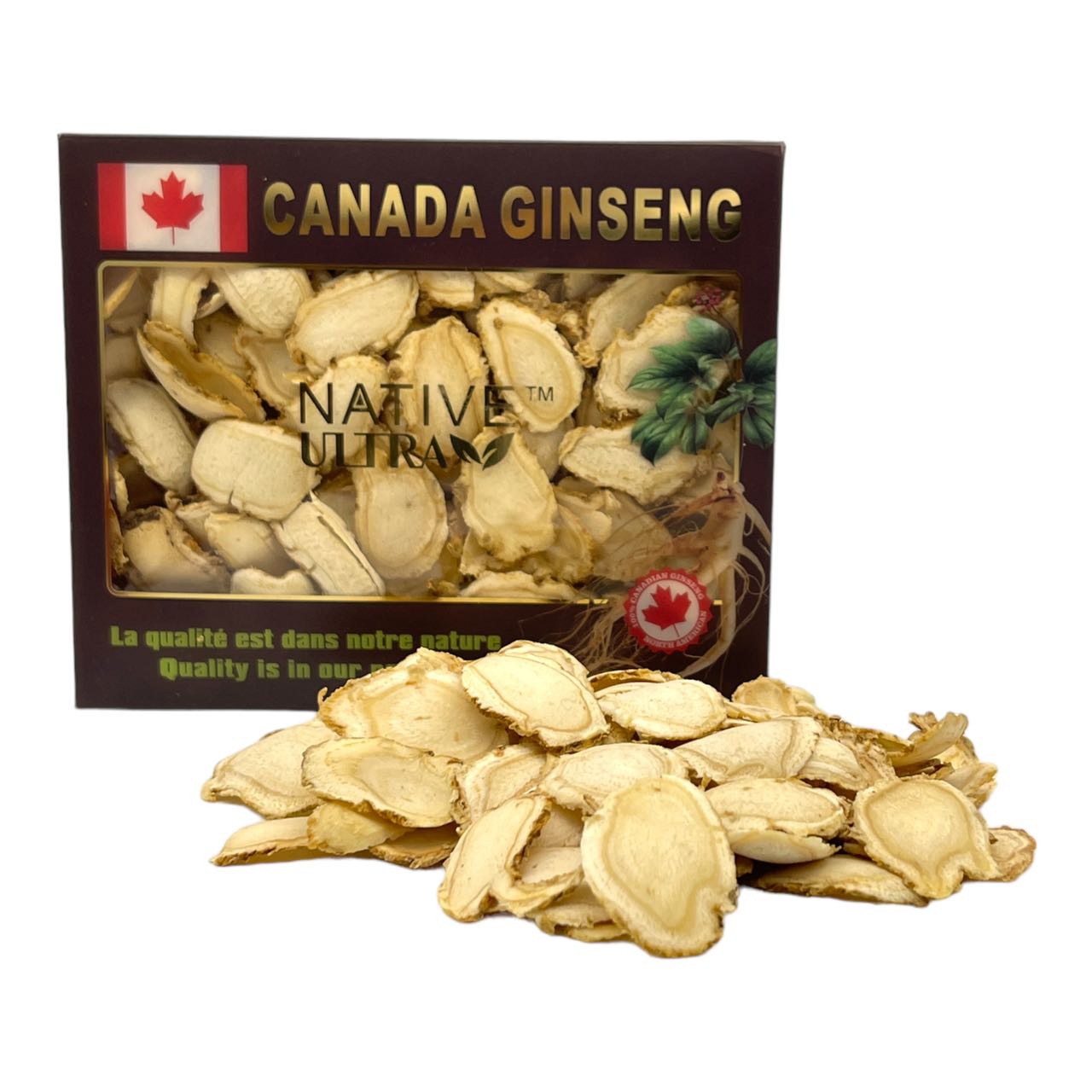 "NATIVE ULTRA" Canadian Ginseng Slices, 80g/box