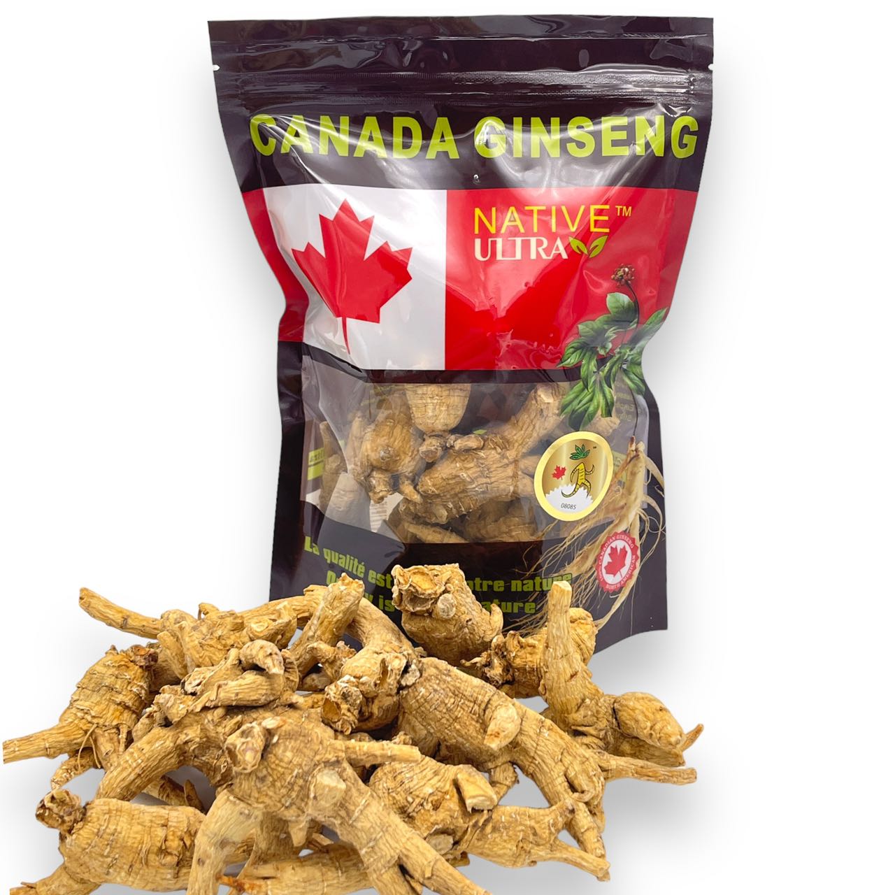 "NATIVE ULTRA" 6-Year Selected Canadian Ginseng Whole Roots, 454g/bag